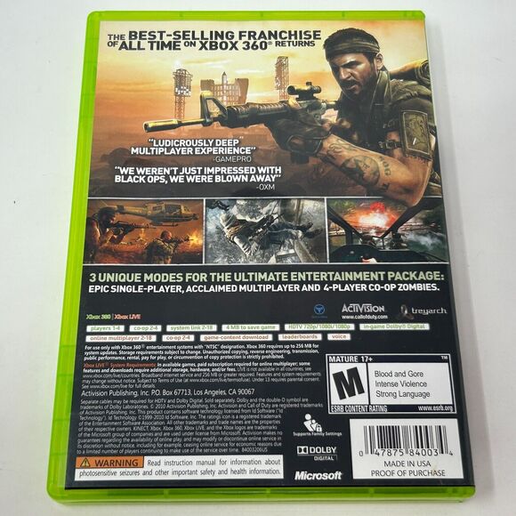 Lot of 5 Xbox 360 Video Games Call of Duty Ghosts MW3 Black Ops Mass Effect 2 3 - Picture 12 of 15